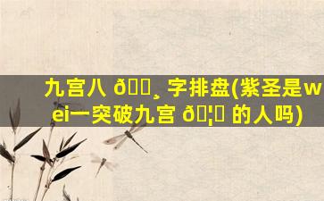 九宫八 🌸 字排盘(紫圣是wei一
突破九宫 🦟 的人吗)